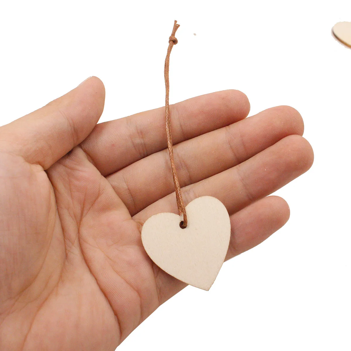 50pcs Unfinished Wooden Heart Slices Blank Wood Heart with Holes Wood Slices Embellishments Ornaments for Wedding Party Decor