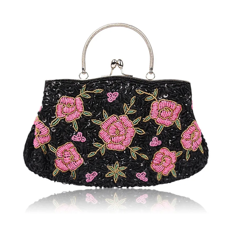 2023 New Women Retro Handbag Luxury Evening Clutch Bag Embroidered Design Ladies Wedding Evening Party Handbag Dinner Bag