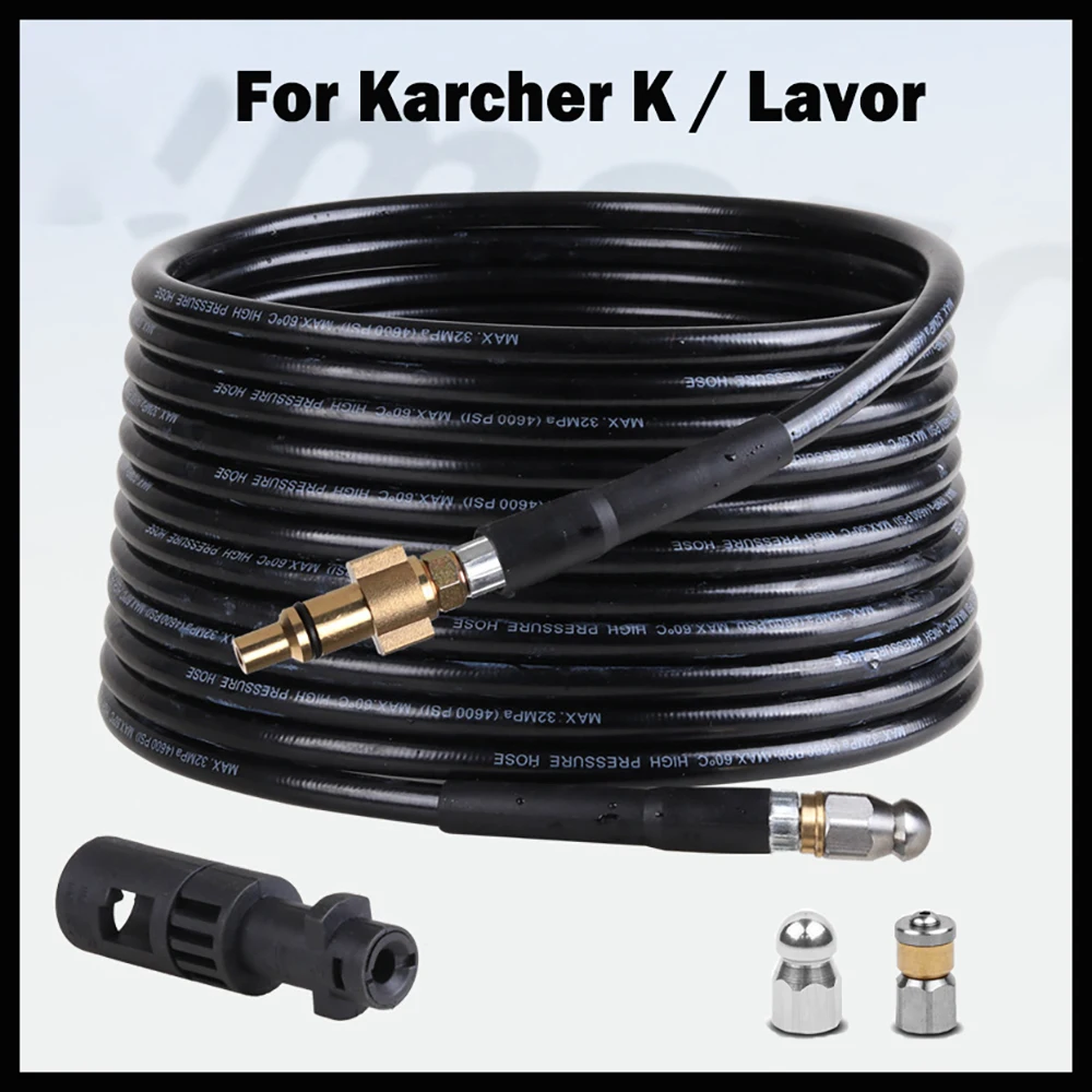 High Pressure Sewer Drain Cleaning Hose Pipe Cleaner For Karcher - K LAVOR Universal Conversion Adapter Washer Sewer Jetter Kit 