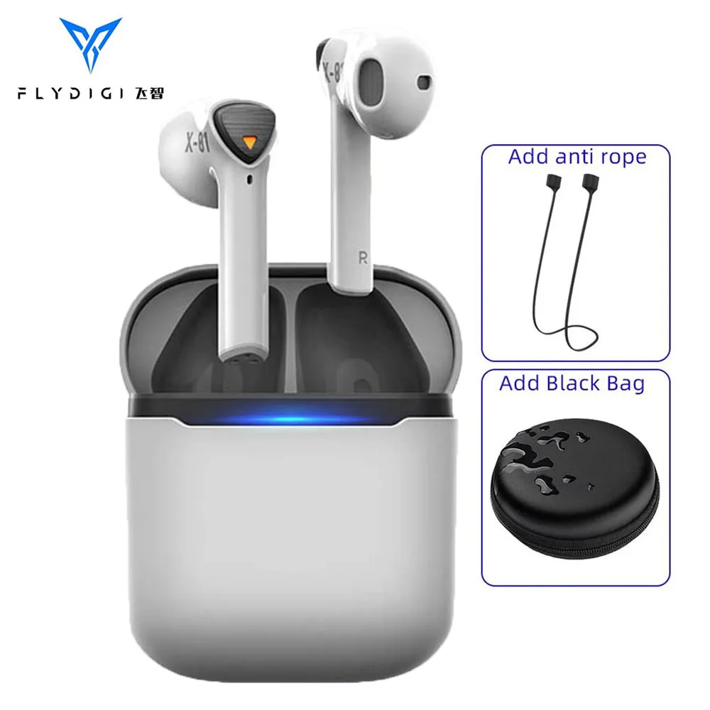 Original FlyDiGi CyberFox X1 Bluetooth Wireless TWS earphones Low Delay In-ear noise cancelling touch game E-sports headphones