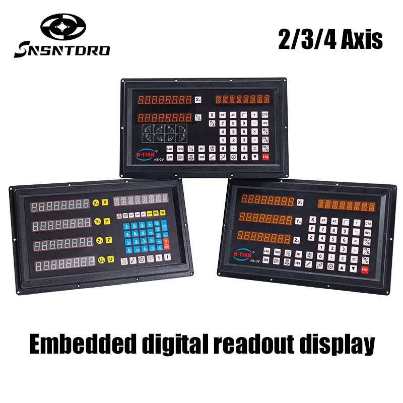 

NS-2V 3V 4V 2/3/4 axis Embedded DRO digital readout TTL AC90-260V Linear scale Encoder For Gantry Milling Machine Boring Machine