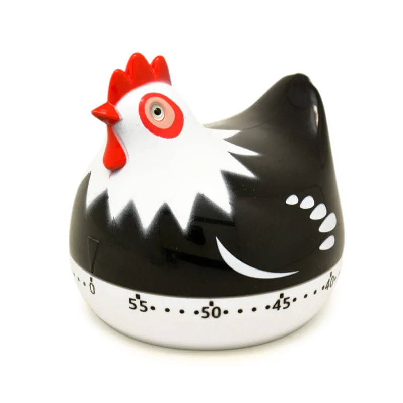 55 Minute Novelty Chicken Kitchen Timer Mechanical Rotating Alarm Baking Countdown Clock Reminder Tools for Cooking Sports Study