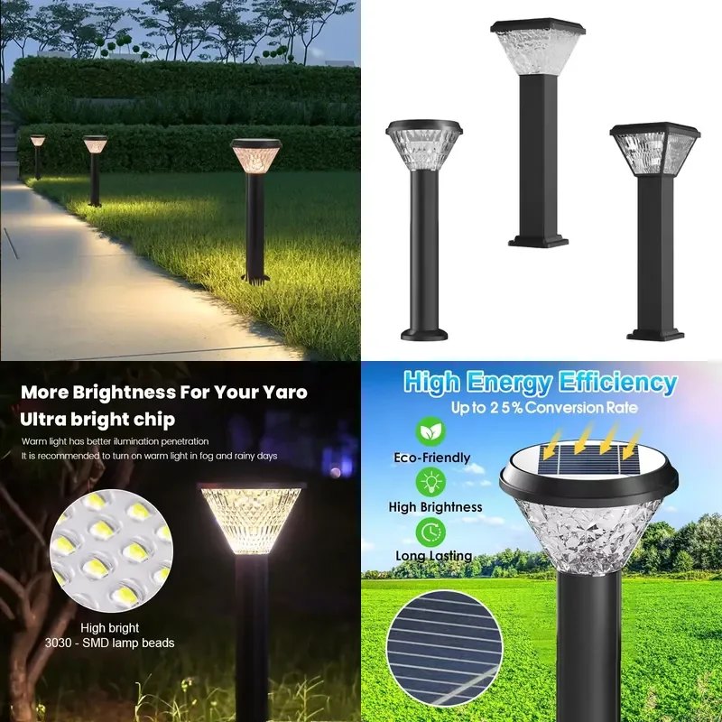 for  Solar Garden Light Outdoor Waterproof IP65 LED Lawn Lamp  Park Patio Walkway Decoration