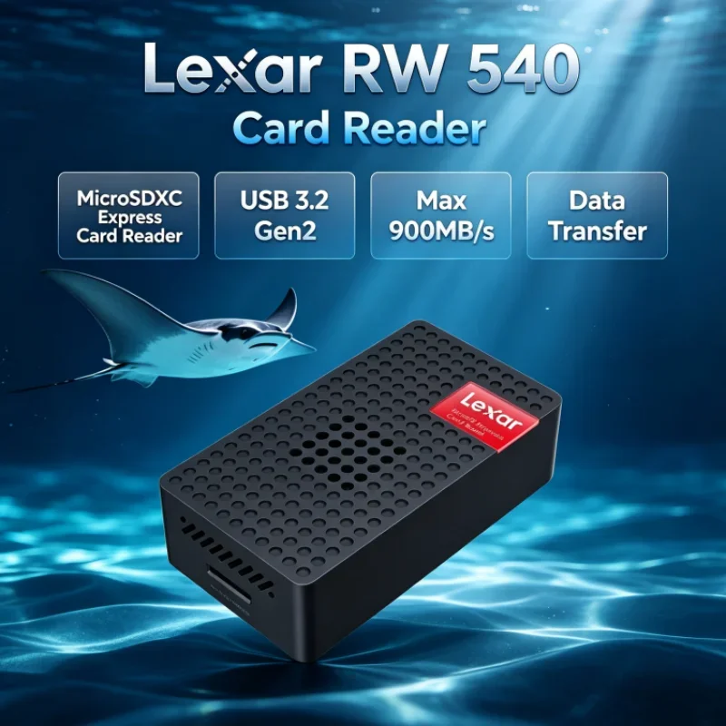 Lexar RW540 PLAY PRO MicroSD Card Reader MicroSDXC Express Card Reader Max 900MB/s USB 3.2 Type-C for Photo Transfer