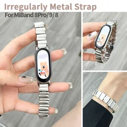 Irregularly Metal Strap for Xiaomi Mi Band 8 Pro Correa Women Starlight Bracelet for Miband 8 9 Smartwatch Wristband Accessories