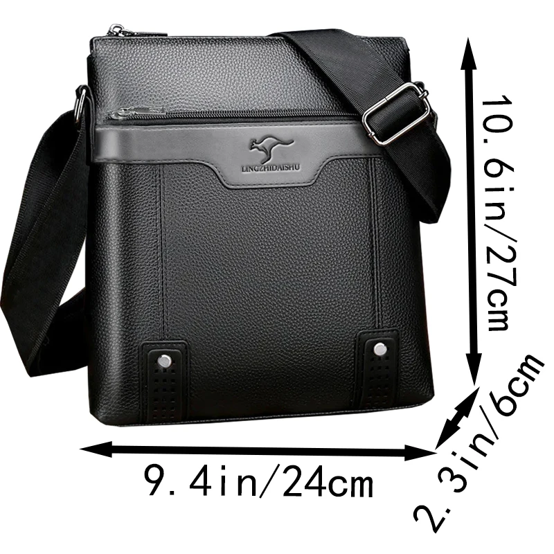 Daily Wear Lightweight Men Crossbody Purse Multi Layer Storage Smooth Leather Bag for Road Trip Casual Street Use image 3