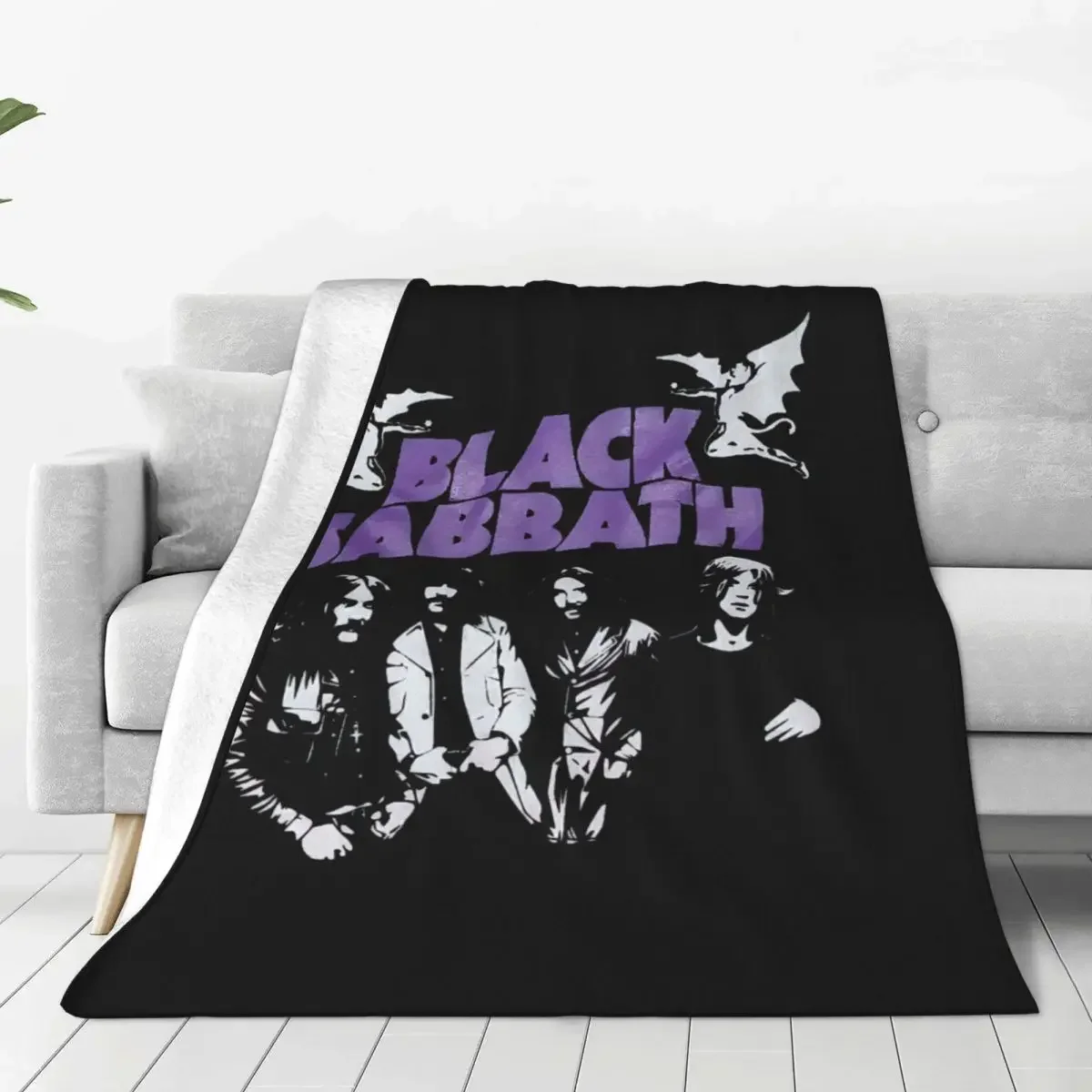 Black Sabbathe Ozzy Rock Blankets Velvet Black Warm Throw Blanket for Bedroom Sofa Bedspread blankets for beds  picnic blanket