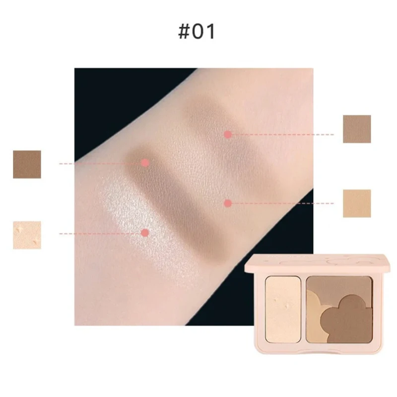 Judydoll Palette de fards à paupières 3 en 1, fard à joues et surligneurs, sculpter et définir le visage et la ligne des cheveux pour un maquillage sans effort et multi-usage
