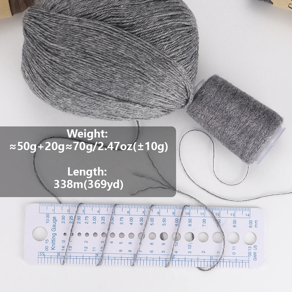 1 pz (50g + 20g) filato di Cashmere per uncinetto pettinato puro mongolo caldo morbido tessitura Fuzzy Knitting Cashmere filato a mano filo