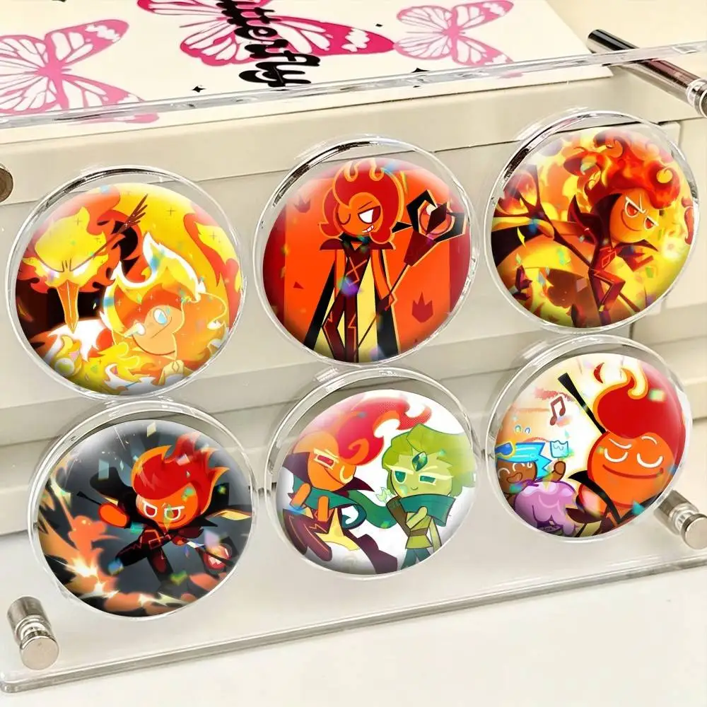 GAME Fire Spirit Cookie Run  25 32 44 58 75mm Badges Personalized Round Brooches Pins Accessory Gift