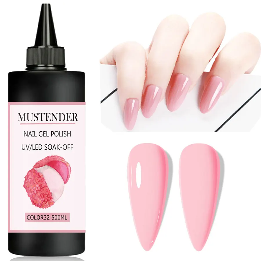 

12 Colors Pure Nude Pink Nail Gel Polish Semi Permanent Nail Gel Varnish Soak Off UV Gel For Base Top Coat 500ml