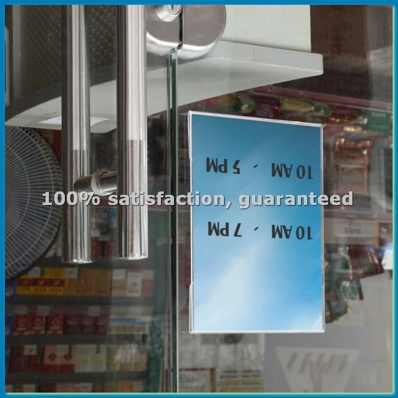 

6Pc Acrylic Photo Frame No-Punch Wall-Mounted Transparent Price Tag with Table Sign A4 Display Frame for Home-ABYS