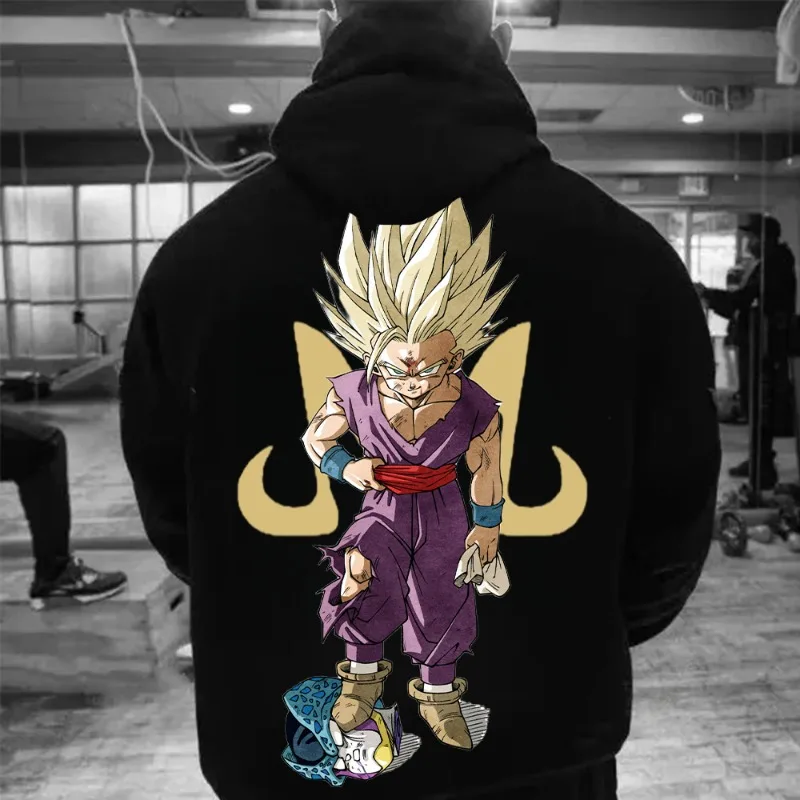 アニメ ドラゴンボール Z 超サイヤ人悟飯プリントパーカー、ファンや日常着に最適なカジュアルで快適なフード付きスウェットシャツ