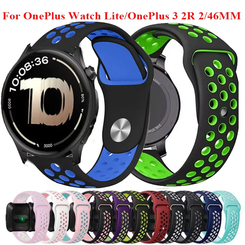 Cinturino In Silicone Da 18Mm 22Mm Per Neplus Watch Lite, Cinturino Per Oneplus Watch 3 43Mm 2 2R 46Mm/Oppo Watch X X2 X2Mini/4 Pro-image