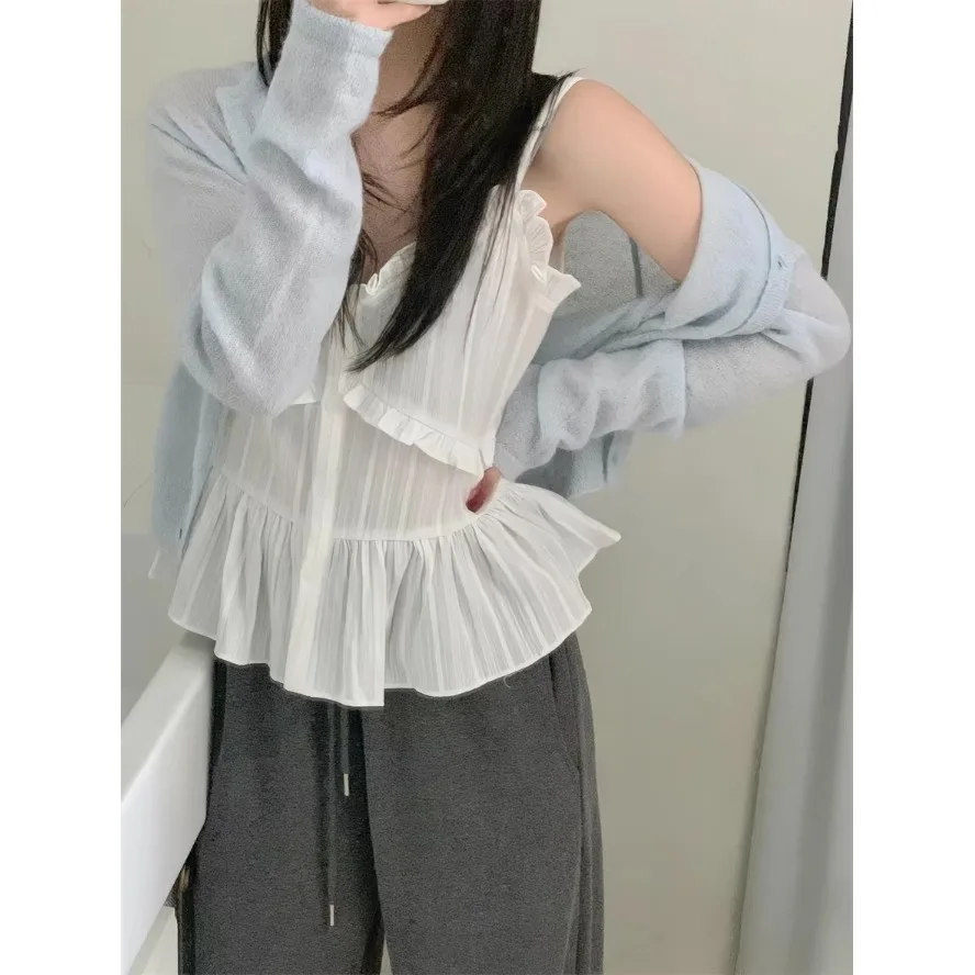 

Fashionable Korean Style Women's Sweater Dongdaemun Spring Summer New Arrival Youthful Strap Design Casual Versatile Wear