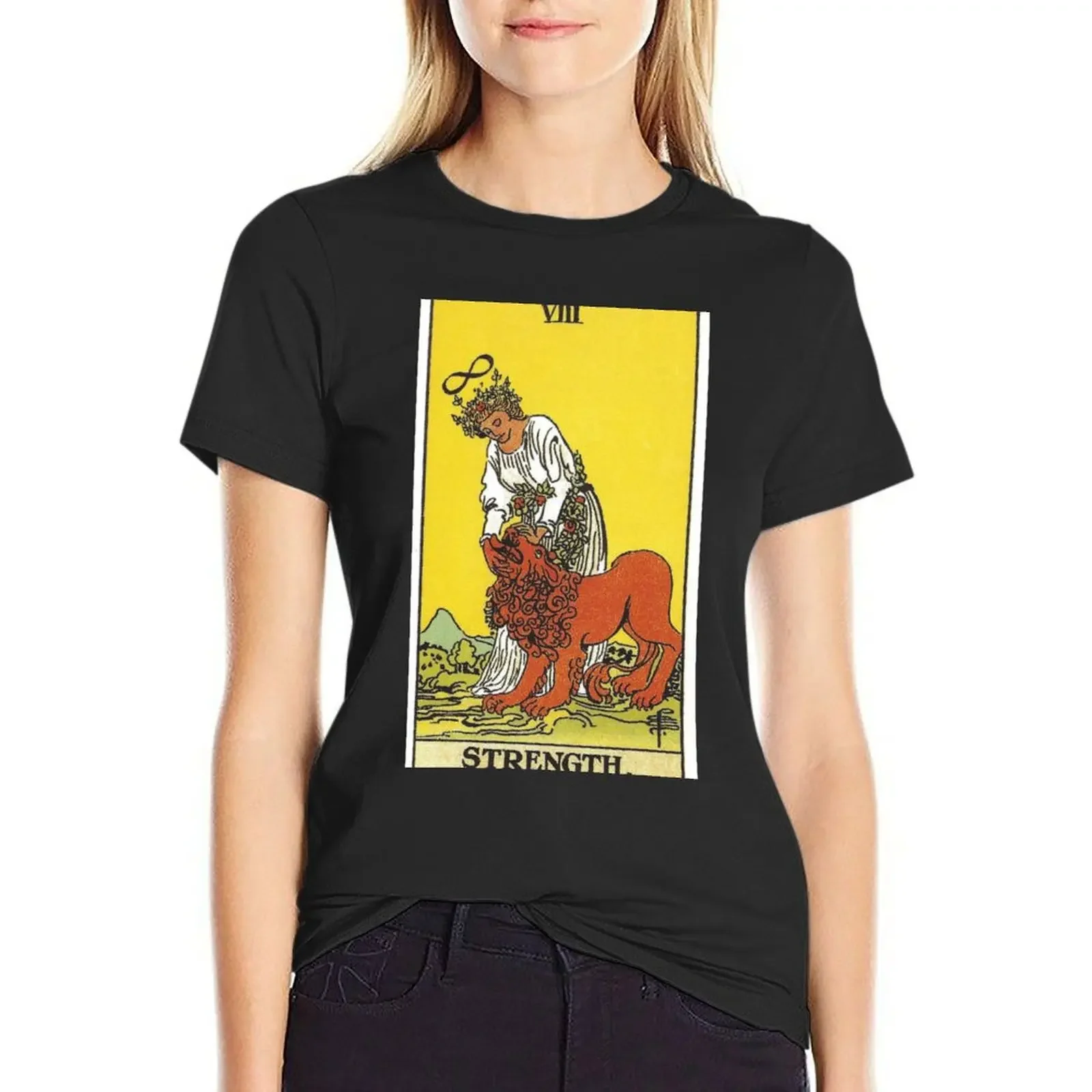 

Strength Tarot T-Shirt customs customizeds vintage clothes cropped t shirts for Women