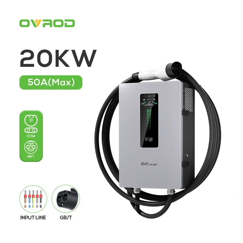 Ovrod 20Kw 30Kw 40Kw Wall Mounted Ev Home Charging Stations Gbt Ccs2 Car Electric Chargers 7Kw Fast Dc Ev Charger