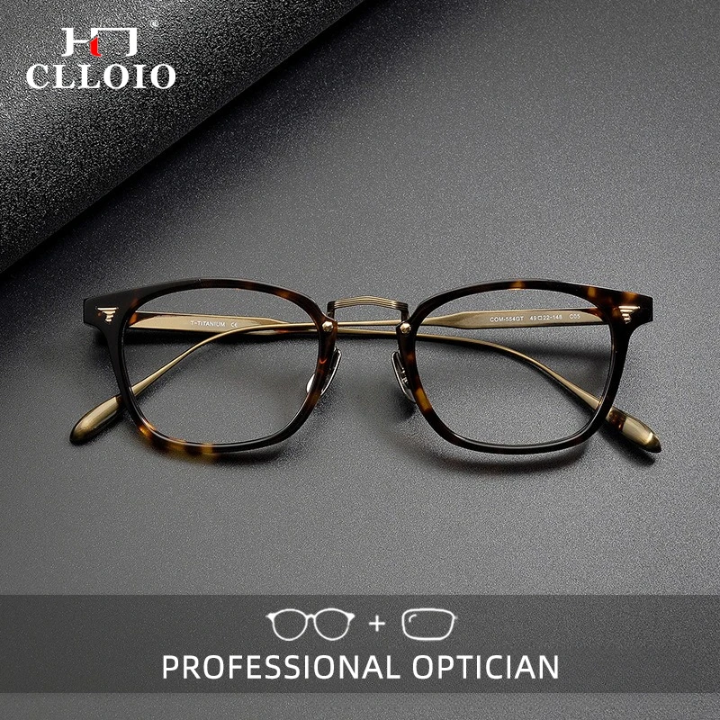 

CLLOIO Classic Luxury Durable Reading Glasses Blue Light Blocking Acetate Frame Titanium Temple Progressive Prescription Eyewear