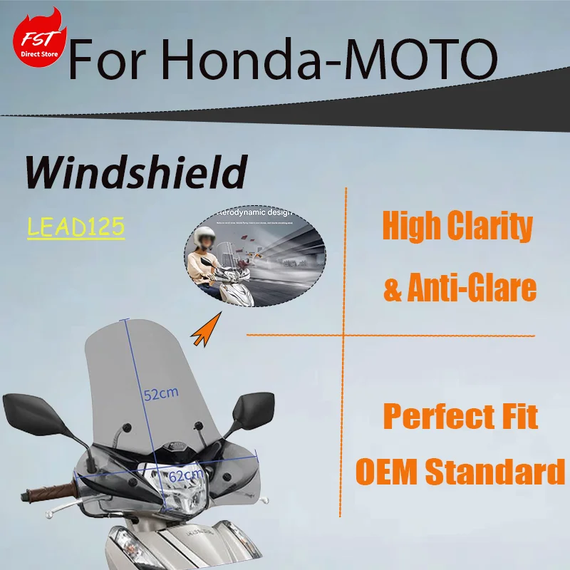 

Enhanced Windproof Tall Windshield for LEAD125, Modified Front Wind Deflector Parts