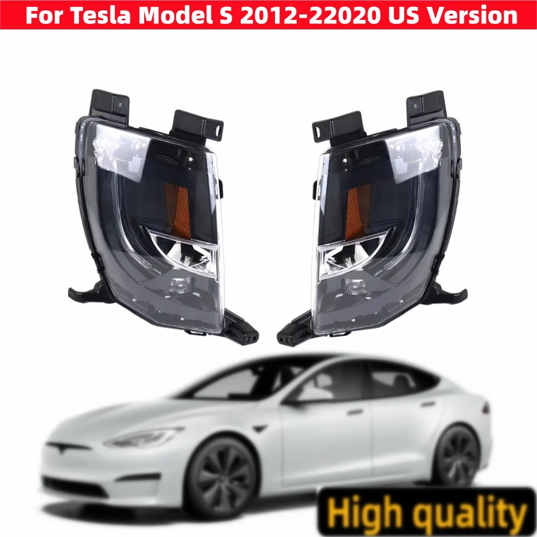 LED Car Front Bumper Fog Light Fog Lamp Assembly Foglight DRL For Tesla Model S 2012-2015 2016 2017 2018 2019 2020 US Version