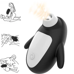 Penguin Oral Sucking Vibrator para Mulheres, Estimulador do Clitóris e Mamilo, 10 Modos de Vibração Poderosos, Brinquedos Sexuais Clitóris Impermeáveis