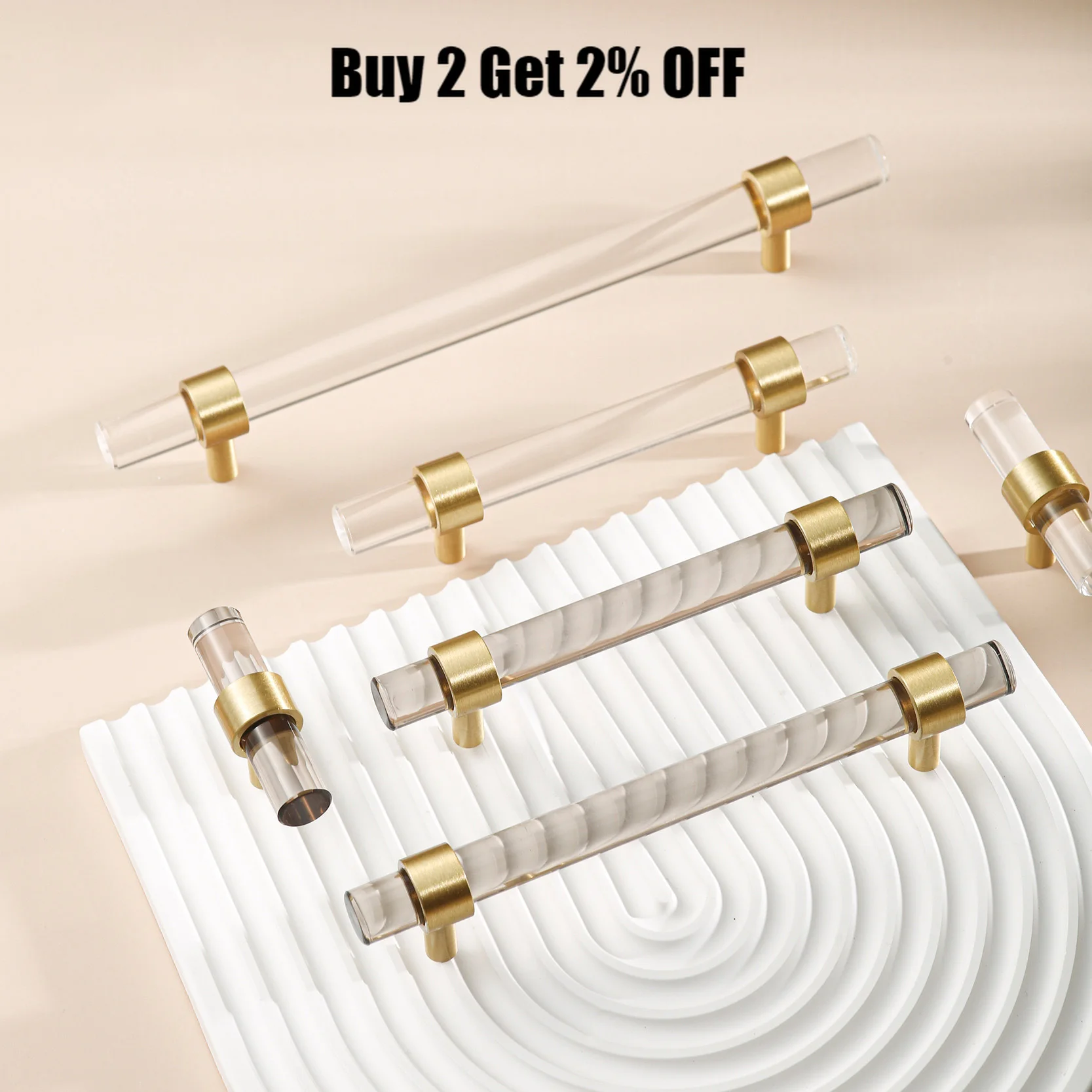 Transparent Acrylic Brass Furniture Handles Modern Long Pulls Cupboard Bedroom Wardrobe Dresser Shoe Box Drawer Cabinet Knobs
