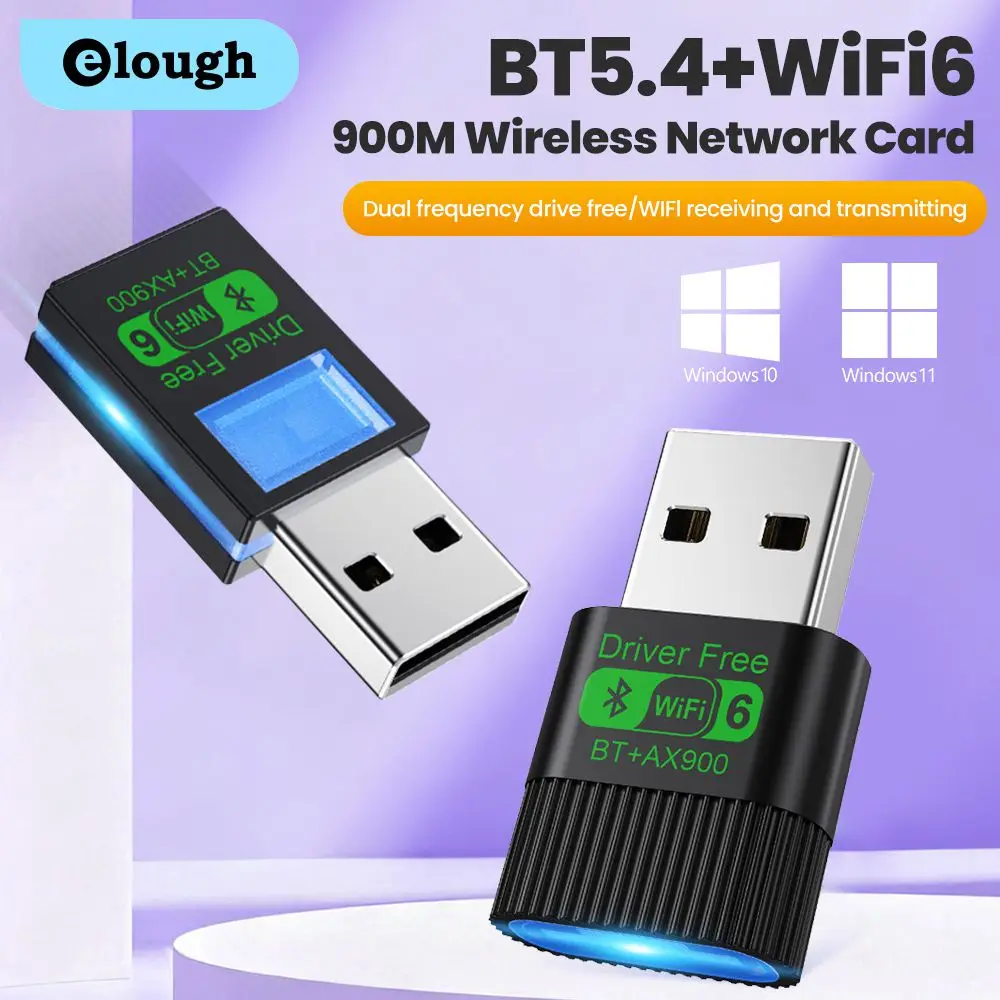 AX900 USB WiFi 6 Bluetooth 5.4 Adapter 2in1 Dual Band 2.4G&5GHz USB Network Wireless WiFi Receiver Driver Free For Win 10/11