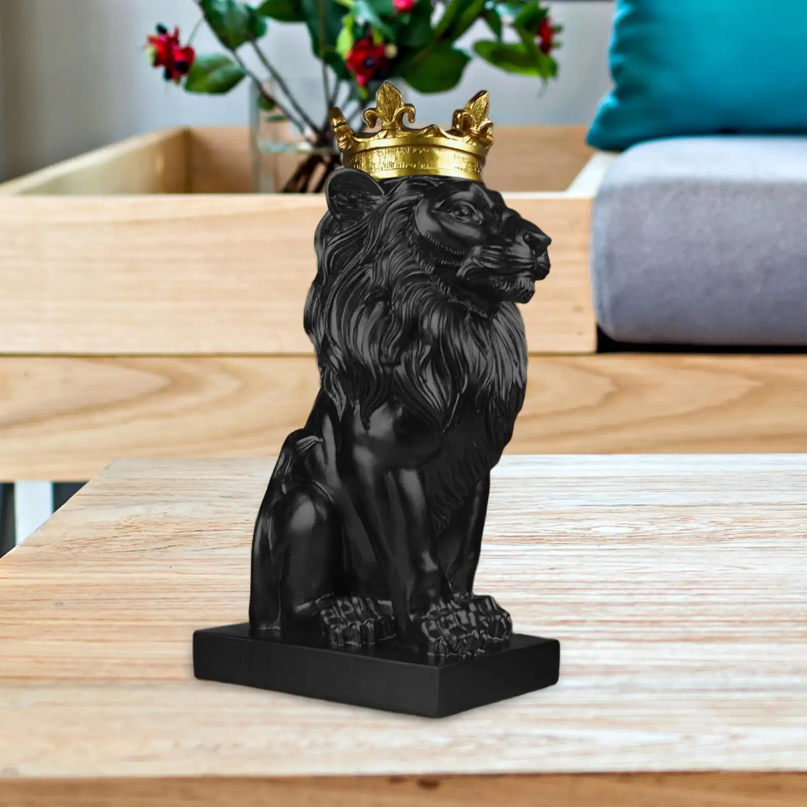 European Style Lion Head Statue Animal Figurine for Bedroom Home Decoration