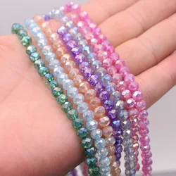 6mm 82pcs/lot Rondell Faceted Crystal Glass Beads Red Rose Loose Space Beads for Jewelry Making DIY Candy Color Bracelet