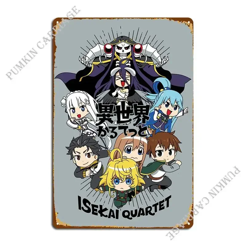 Isekai Quartet Metal Plaque Club Bar Printing Custom Club Tin Sign Poster
