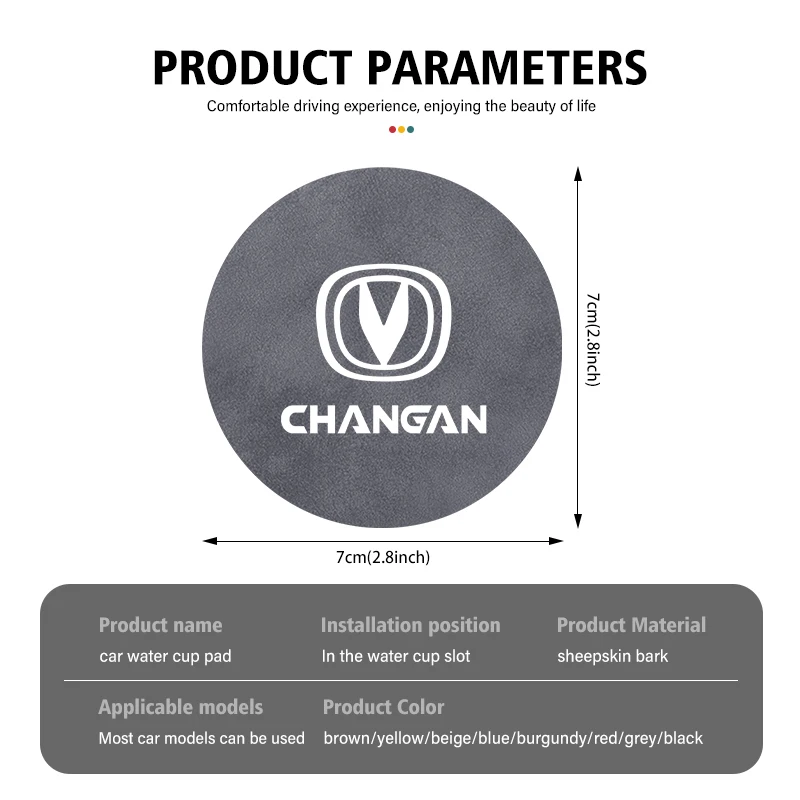 2pcs Car Coaster Drink Bottle Holder Anti-slip Mat Water Cup Pad For Changan CX70 CS35 Alsvin CS75 Hunter CS95 CS55 Star RAETON