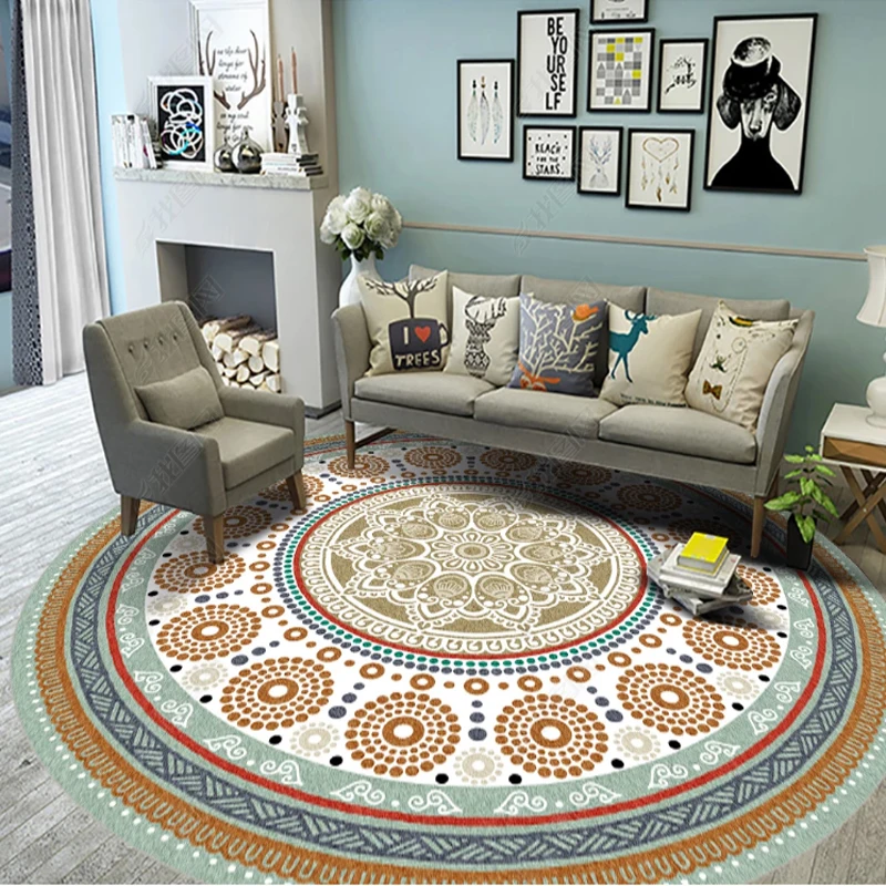 Round carpet persian carpet  circle rug  outdoor patio area rug waterproof luxury washable Large area  rugs hallway Room decor