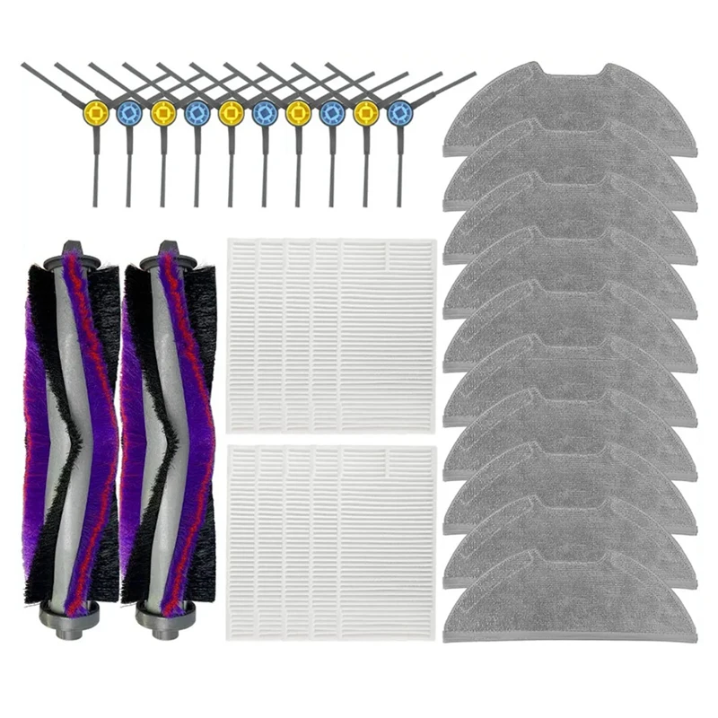 

A44F-For Midea M9 / Eureka E20 Plus / Nere10s E10S / Obode A8 Robot Vacuum Cleaner Main Side Brush Hepa Filter Mop Cloth