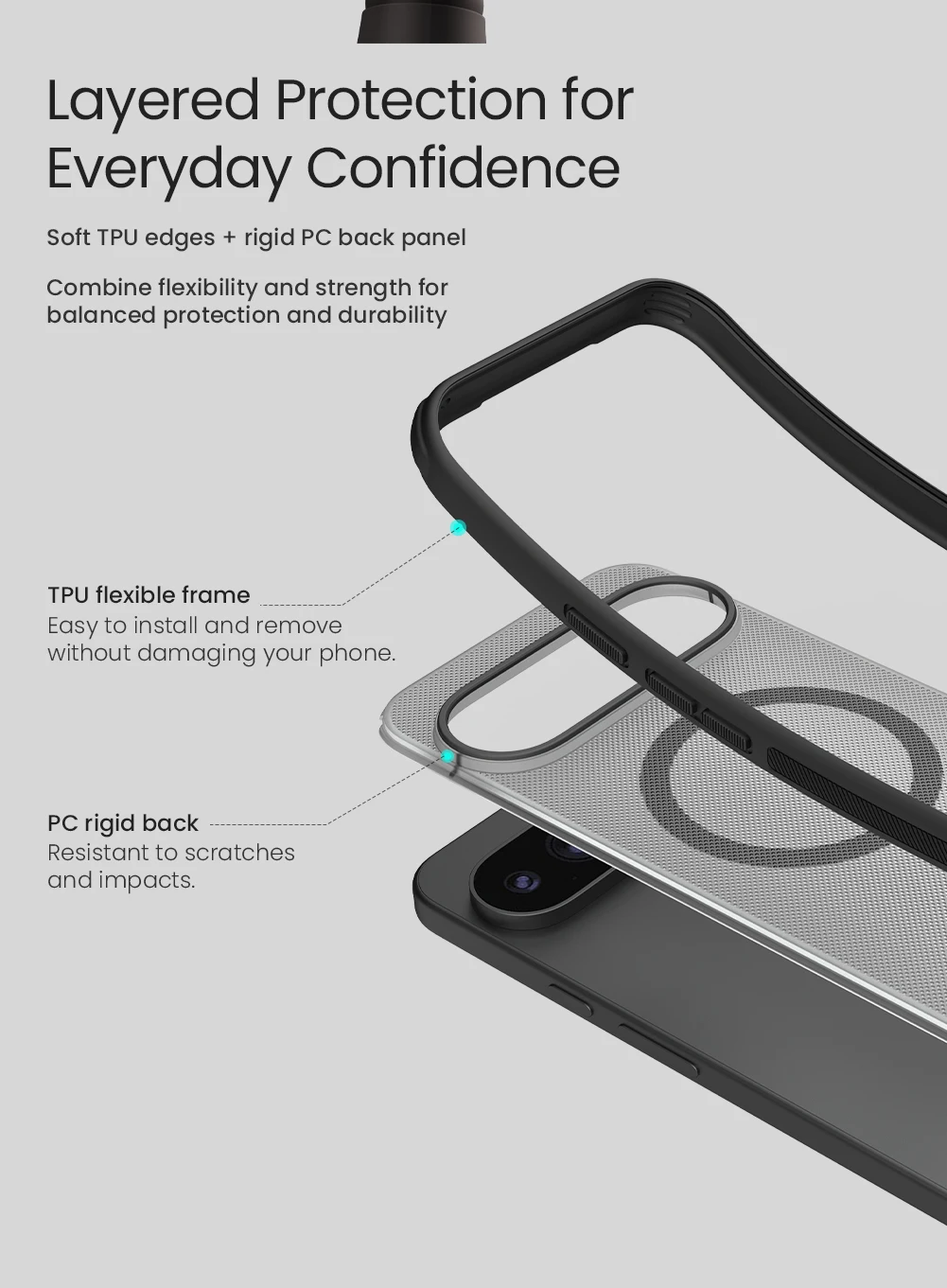 NILLKIN für Google Pixel 11 Pro Hülle Passgenaue Hülle Magnetische Super Frosted Shield Hochwertige Matte PC-Abdeckung – Detail 7