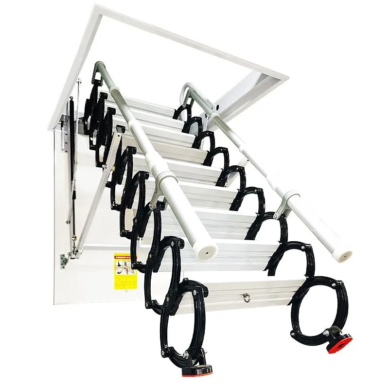 Thickened automatic attic retractable stairs, topped with hidden duplex multifunctional stairs