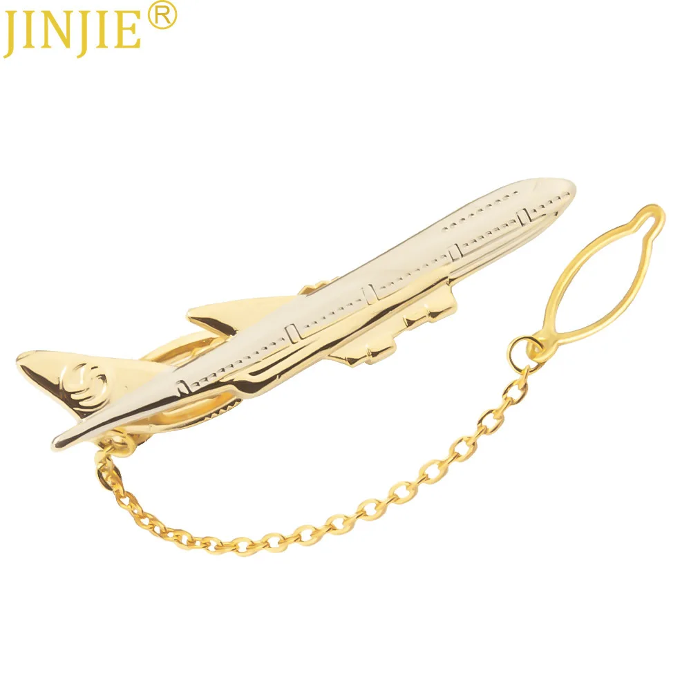 Man\'s Tie Clip New Arrivals Golden Plating Airplane Tie Clip Business Fashion Korean Version High-end Tie Clip Wholesale