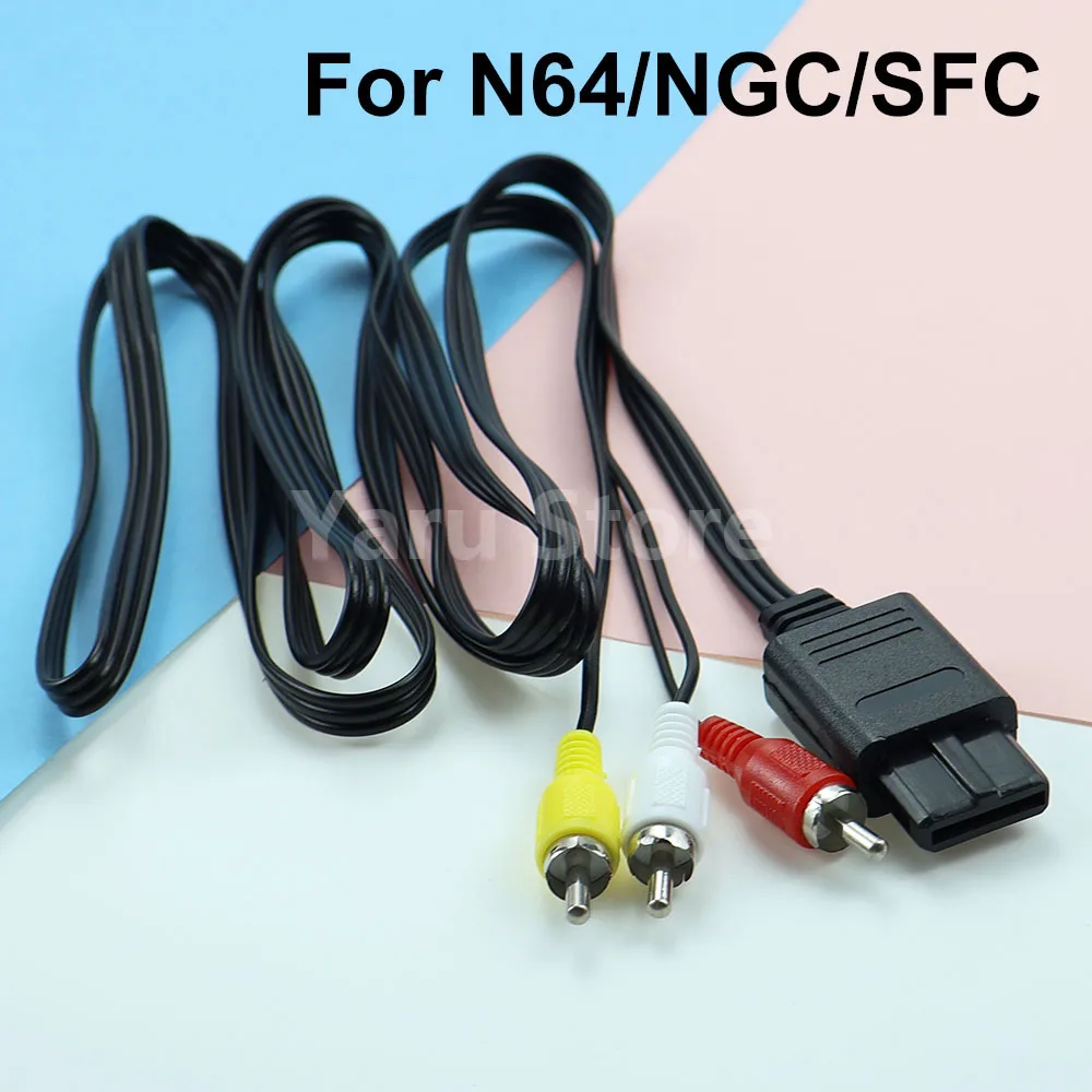 For N64/GameCube 1.8M 6FT Accessories For Nintendo 64/NGC/SFC AV Audio Video A/V TV Cable Cord Wire Adapter Audio Converter