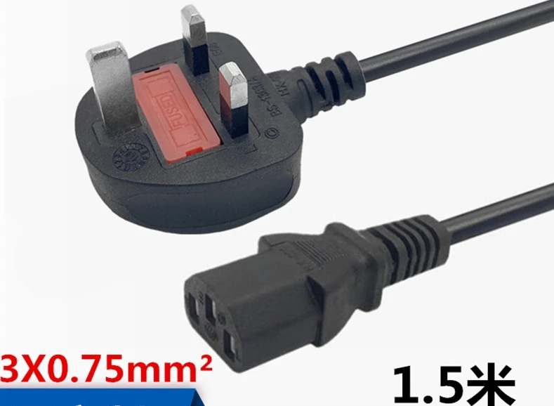 

Стандартный штекерный кабель Великобритании 1,5 м. Кабель питания переменного тока. Штепсельный шнур VDE.