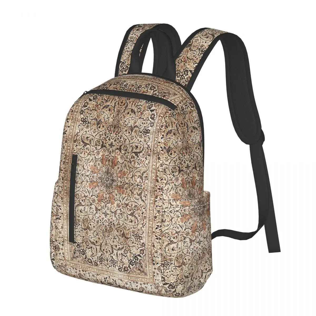 

Silk Esfahan Persian Carpet Print Student Backpack School Bag Hiking Travel Daypack for Boys Girls Fashion Bookbag Shoulder Bags