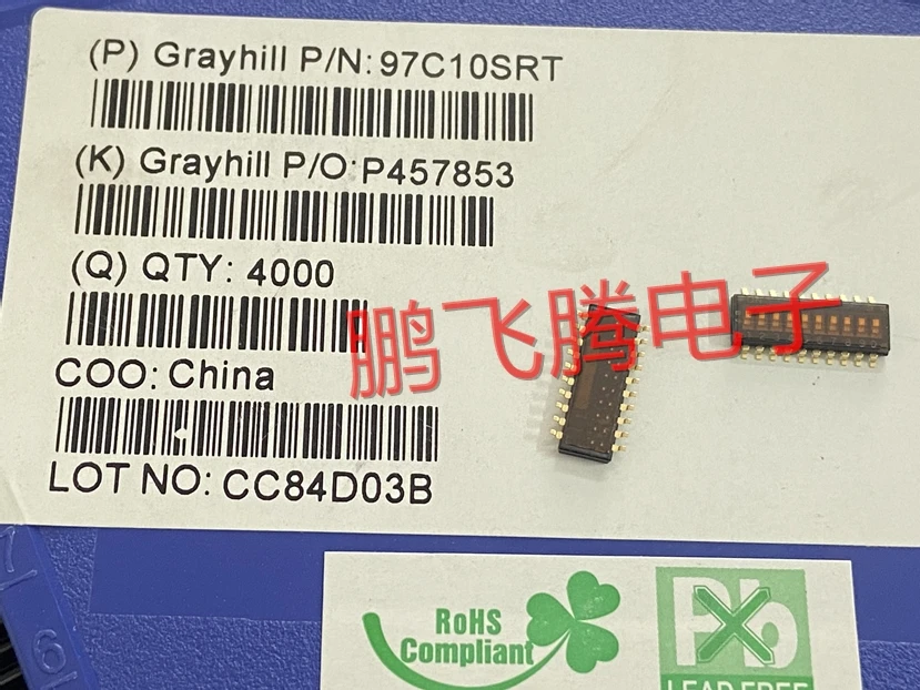 1PCS Original American Grayhill 97C10SRT dial code switch 10-bit key type 4P flat dial patch 1.27mm