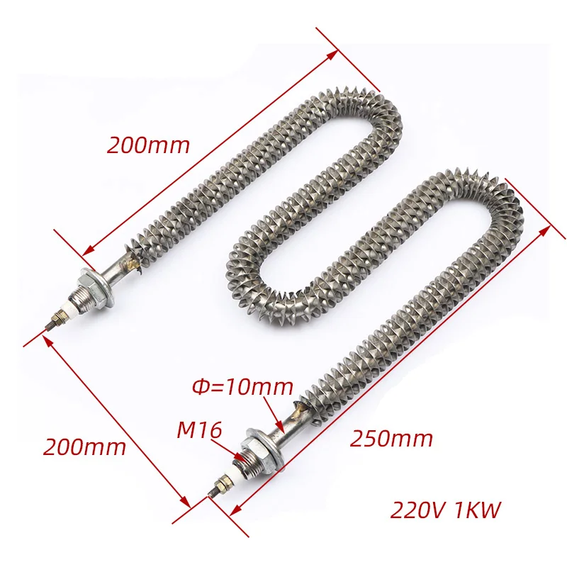 1KW/1.5KW M16 Thread W Type Electric Tubular Oven Heater 220v Hot Air Heater Finned Heating Element