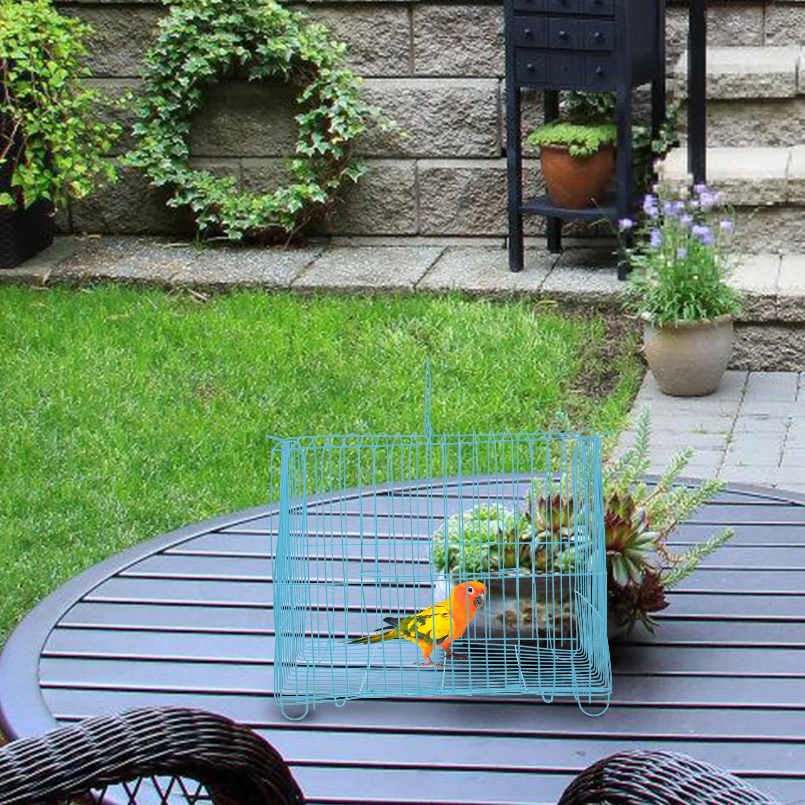 

Portable Handheld Bird Cage for Parakeet Cockatiel Conure Small Pet Birds Wire Travel Carrier with Excellent Ventilation