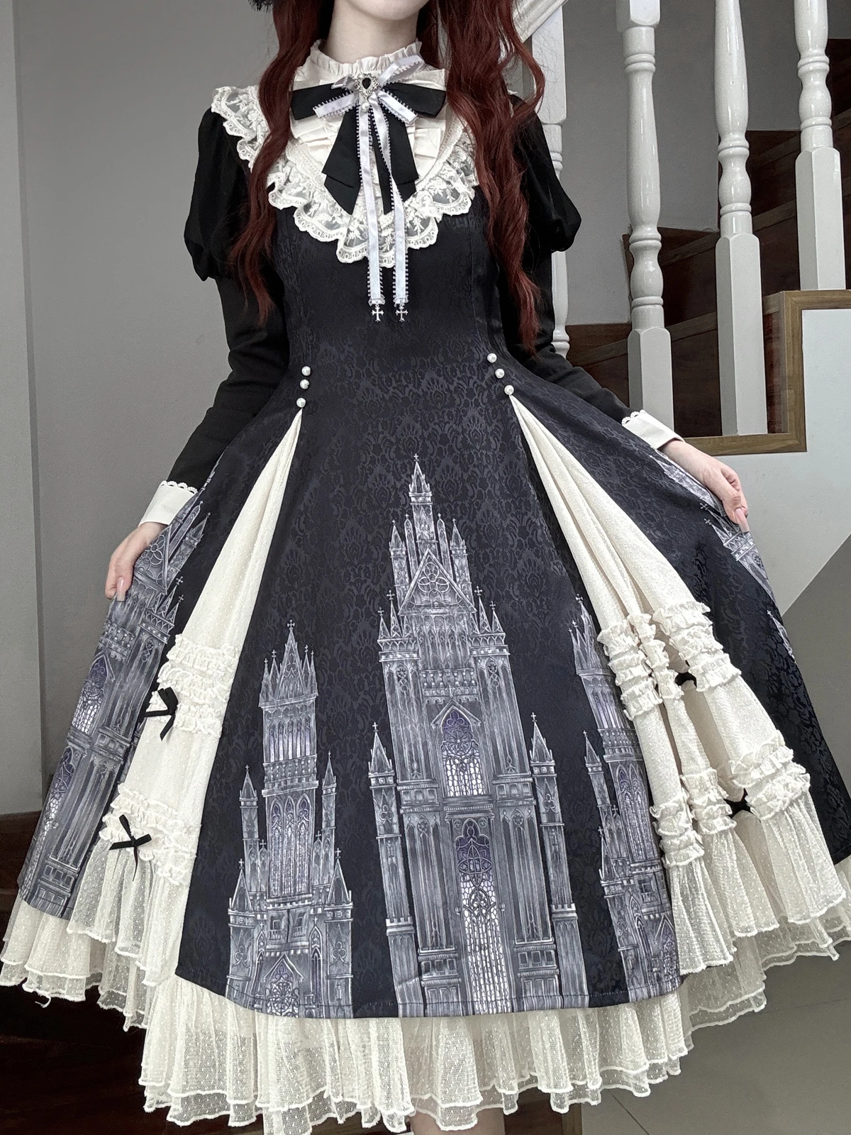 Unknown Star Original Authentic Church Bell Long Sleeve Elegant Lolita Dress Spring/autumn New Retro Gothic Dress