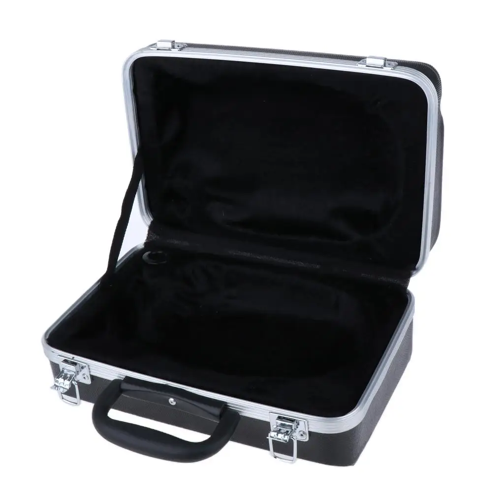 Plastic Pocket Trumpet Hard Case W/ Handle, Lock Trumpet Accessories Black