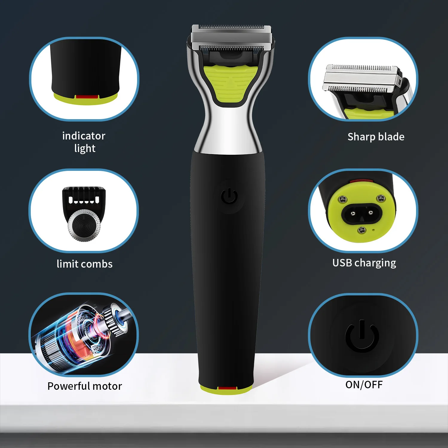 Cortadora de pelo HIENA para hombres y mujeres, cortadora de pelo eléctrica de alta potencia, Máquina para cortar cabello portátil, herramientas de aseo para barbería