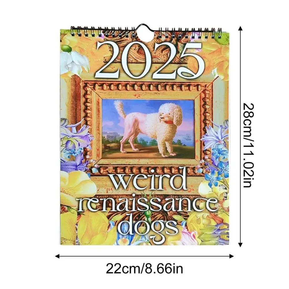 Gfc-2025 Wall Calendar Dogs Mystiques Medieval Dogs Wall Calendar Interesting Monthly Calendar for Home School Dormitory