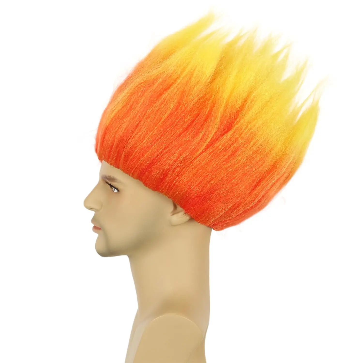 inside out Anger Fire Wig Short Orange Wig Men Cosplay Wigs Heat Resistant Synthetic Halloween Costume Party