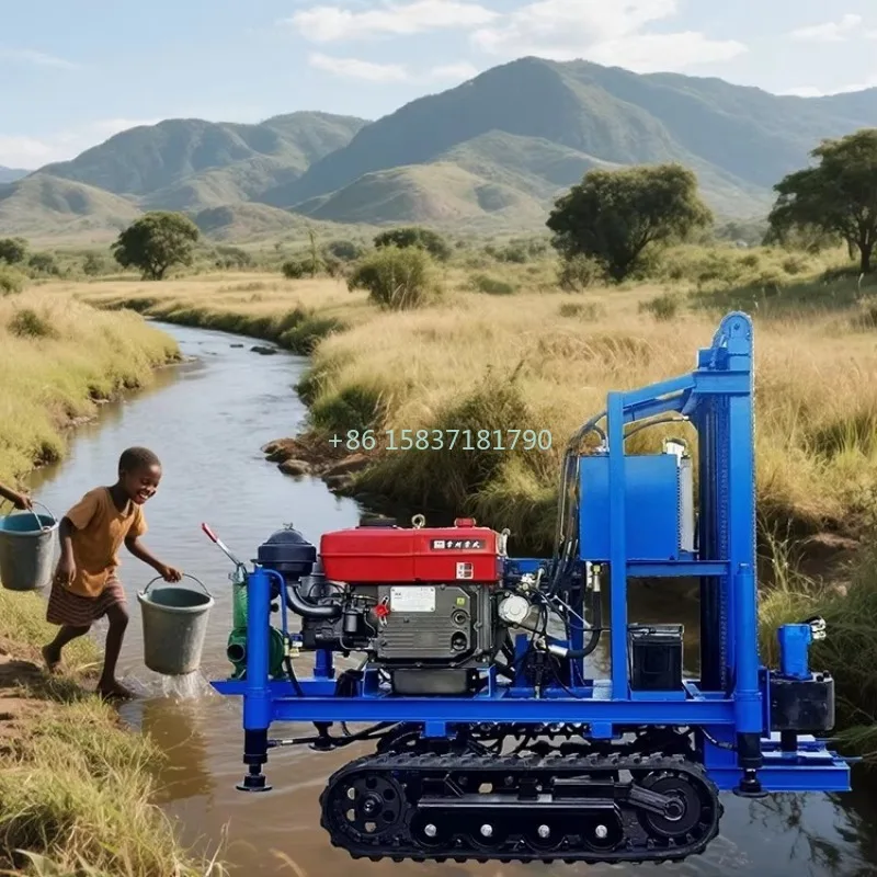 100 Meter Drilling Rig Machine Small Borehole Mini 200m Water Well Drill Rig Machine Crawler Chassis Drilling Rig for Mexico