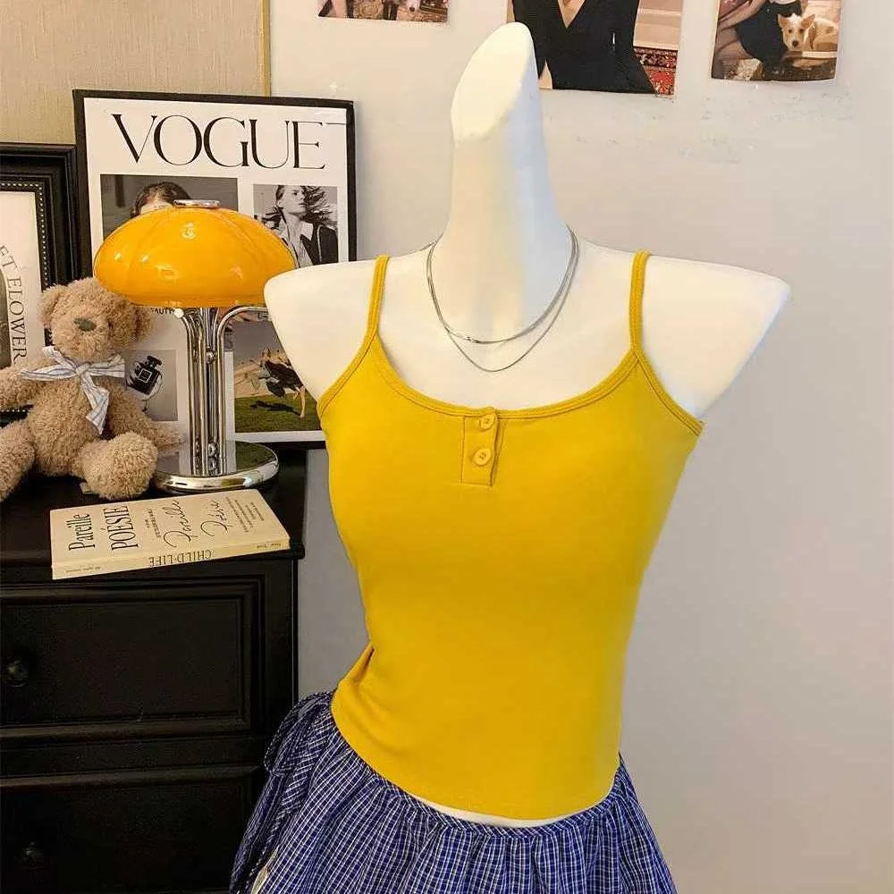 เสื้อกั๊กผู้หญิงแบบใหม่สำหรับฤดูใบไม้ร่วง ดีไซน์แบบชิ้นเดียวพร้อมแผ่นรองหน้าอก ดีไซน์กระดุม ทรงเข้ารูป ผลิตจากผ้าฝ้ายผสมไนลอน ความยาวปกติ