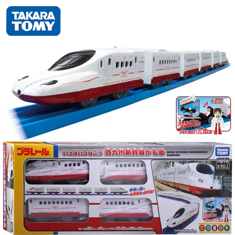 TAKARA TOMY Tomica Plarail Nishi Kyushu Shinkansen Kamome 70cm Electric Train Model Kit Six Carriages Railway Car Toys for Kids